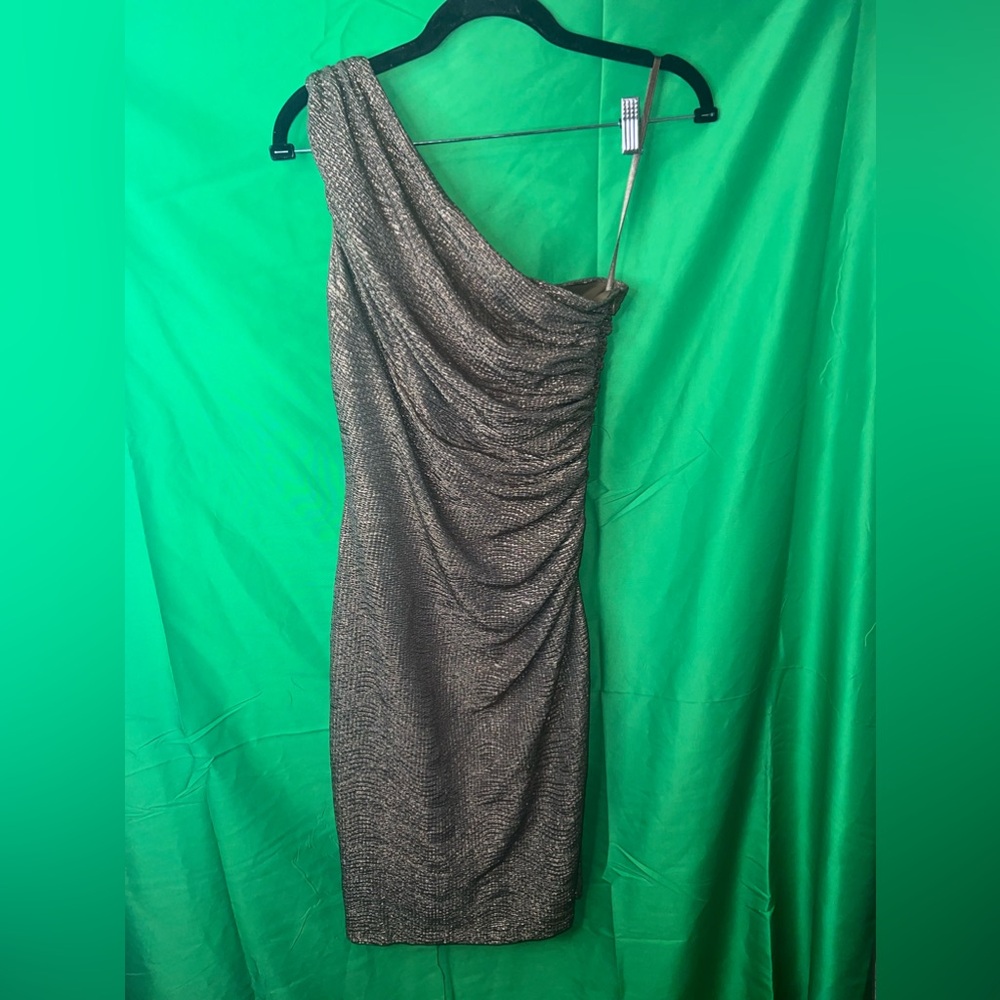 Lauren Ralph Lauren One Shoulder Dress in Gold
